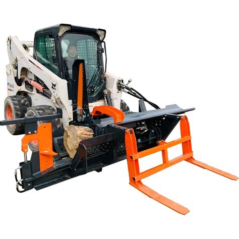 skid steer fire wood processor automatic firewood with saw and|skid loader mounted firewood processor.